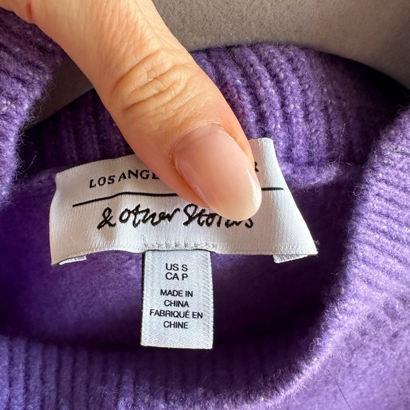 & Other Stories Purple Mock Neck Sweater - Picture 9 of 9